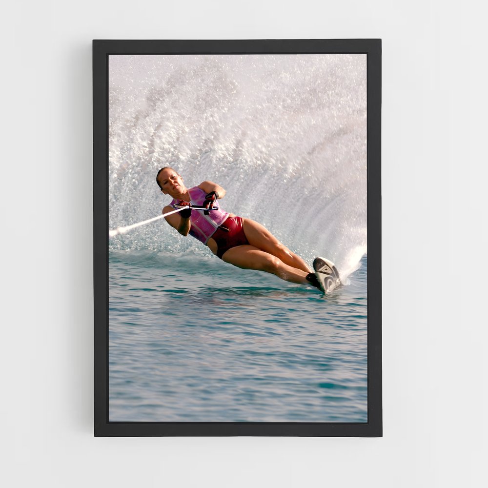 Poster Glisse Océanique – affiche Ski nautique (vue 2)